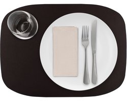 Skinnatur Coffee Bean Placemat | 45x33 cm | Donkerbruin | Gerecycleerd Leer & Natuurlijk Rubber | Duurzame Tafeldecoratie & Onderlegger | Gemaakt in Europa