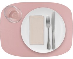 Skinnatur Rosewater Placemat 45x33 cm | Roze | Gerecycleerd Leer & Natuurlijk Rubber | Duurzame Tafeldecoratie & Onderlegger | Made in Europe