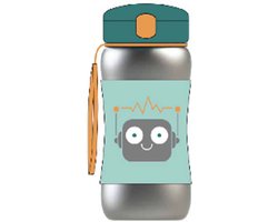Skip Hop Spark Style Stainless Steel Straw Bottle - Robot