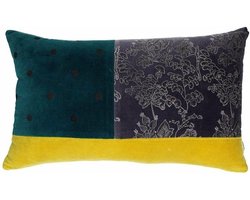 skip to the beginning of the images gallery sale pomax pandore kussen fluweel blockprinted paars/teal/geel - 30 x 50 cm