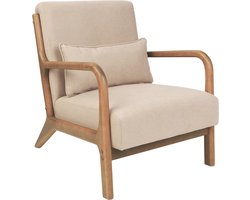 SKOVDE - Fauteuil - Beige - Rubberhout