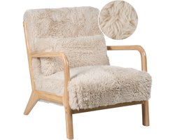 SKOVDE - Fauteuil - Lichtbeige - Kunstbont