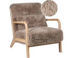 SKOVDE - Fauteuil - Taupe - Kunstbont