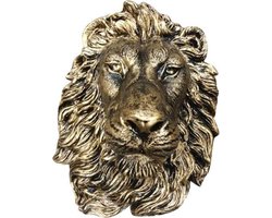 Skull Leeuw - Leeuwenkop - Wanddecoratie Woonkamer - Dierenhoofd - Brons - 40 cm