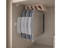 Skushy dekselhouder voor IKEA 365+ vierkante en rechthoekige kunststof deksels - onder plank te monteren organizer