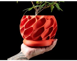 Skushy Exo Bloempot - Moderne Designpot voor Kamerplanten - Sculpturale Plantenpot voor Woonkamer en Kantoor - Premium Woondecoratie