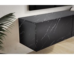 Sky Style Novia Zwart 120 cm TV Wandmeubel Marmerlook