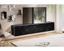 Sky Style Novia Zwart 160 cm TV Wandmeubel Marmerlook