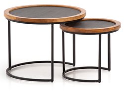Sky Style Zenith Ronde Salontafel Set Mango / Steen