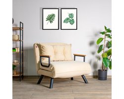 Skye Decor, 1-zits slaapbank, Sando Single - Cream, Polyester, Crème