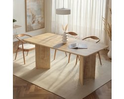 Skye Decor, Eettafel, Linza - Honey Oak, Gemelamineerde spaanplaat, Honing eiken, 180 x 90 x 75 cm