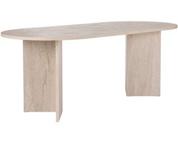 Skye Decor, Eettafel, Sabella - Travertine, Gemelamineerde spaanplaat, Travertin, 200 x 90 x 75 cm