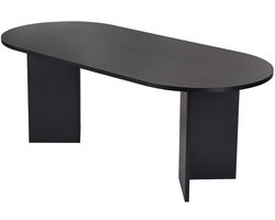 Skye Decor, Eettafel, Sabella - Wood Black, Gemelamineerde spaanplaat, Hout zwart, 200 x 90 x 75 cm