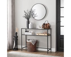 Skye Decor, Ladekast, By-4 - Black, Gehard glas, Zwart & Transparant, 90 x 30 x 80 cm