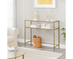 Skye Decor, Ladekast, By-4 - Gold, Gehard glas, Goud & Transparant, 90 x 30 x 80 cm
