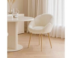 Skye Decor, Oorfauteuil, Papatya - White, Walnut, Wellsoft, Wit & Walnoot, 70 x 65 x 82 cm