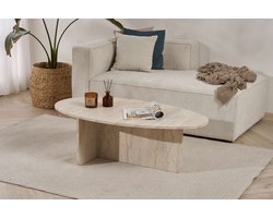 Skye Decor Salontafel - Rechthoekig & Modern Design voor de Woonkamer - Travertin-look - 120x65 cm