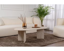 Skye Decor, Salontafel, Sable - Travertine, Gemelamineerde spaanplaat, Travertin, 119 x 60 x 40 cm
