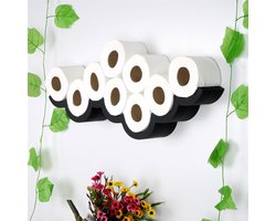 Skye Decor Toiletrolhouder - Stijlvol Zwart - Hout - 62x9x16cm - Perfect voor elke badkamer