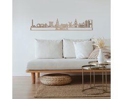 Skyline Almelo Eikenhout 130 Cm Wanddecoratie Voor Aan De Muur Met Tekst City Shapes