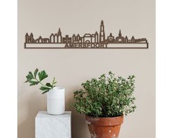 Skyline Amersfoort (mini) Notenhout Wanddecoratie Voor Aan De Muur Met Tekst City Shapes