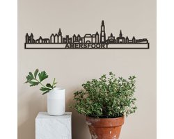 Skyline Amersfoort (mini) Zwart Mdf Wanddecoratie Voor Aan De Muur Met Tekst City Shapes