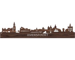 Skyline Amersfoort Notenhout - 120 cm - Woondecoratie - Wanddecoratie - Meer steden beschikbaar - Woonkamer idee - City Art - Steden kunst - Cadeau voor hem - Cadeau voor haar - Jubileum - Trouwerij - WoodWideCities