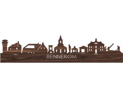 Skyline Bennekom Notenhout - 100 cm - Woondecoratie - Wanddecoratie - Meer steden beschikbaar - Woonkamer idee - City Art - Steden kunst - Cadeau voor hem - Cadeau voor haar - Jubileum - Trouwerij - WoodWideCities