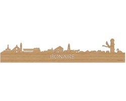 Skyline Bonaire Bamboe hout - 100 cm - Woondecoratie - Wanddecoratie - Meer steden beschikbaar - Woonkamer idee - City Art - Steden kunst - Cadeau voor hem - Cadeau voor haar - Jubileum - Trouwerij - WoodWideCities