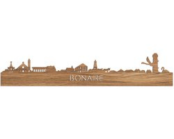 Skyline Bonaire Eikenhout - 80 cm - Woondecoratie - Wanddecoratie - Meer steden beschikbaar - Woonkamer idee - City Art - Steden kunst - Cadeau voor hem - Cadeau voor haar - Jubileum - Trouwerij - WoodWideCities