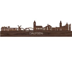 Skyline Dalfsen Notenhout - 80 cm - Woondecoratie - Wanddecoratie - Meer steden beschikbaar - Woonkamer idee - City Art - Steden kunst - Cadeau voor hem - Cadeau voor haar - Jubileum - Trouwerij - WoodWideCities