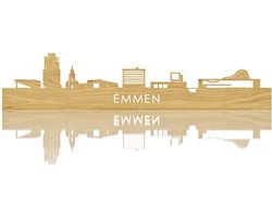 Skyline Emmen Eikenhout - 120 cm - Woondecoratie - Wanddecoratie - Meer steden beschikbaar - Woonkamer idee - City Art - Steden kunst - Cadeau voor hem - Cadeau voor haar - Jubileum - Trouwerij - WoodWideCities