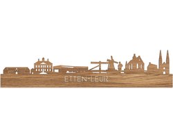 Skyline Etten-Leur Eikenhout - 80 cm - Woondecoratie - Wanddecoratie - Meer steden beschikbaar - Woonkamer idee - City Art - Steden kunst - Cadeau voor hem - Cadeau voor haar - Jubileum - Trouwerij - WoodWideCities