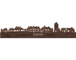 Skyline Ewijk Notenhout - 120 cm - Woondecoratie - Wanddecoratie - Meer steden beschikbaar - Woonkamer idee - City Art - Steden kunst - Cadeau voor hem - Cadeau voor haar - Jubileum - Trouwerij - WoodWideCities