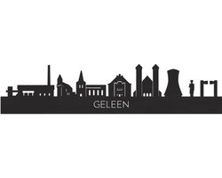 Skyline Geleen Zwart hout - 80 cm - Woondecoratie - Wanddecoratie - Meer steden beschikbaar - Woonkamer idee - City Art - Steden kunst - Cadeau voor hem - Cadeau voor haar - Jubileum - Trouwerij - WoodWideCities