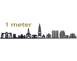 Skyline Groningen – Stijlvolle Wanddecoratie | 100x21 cm | 3DPrint