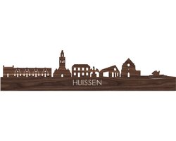Skyline Huissen Notenhout - 80 cm - Woondecoratie - Wanddecoratie - Meer steden beschikbaar - Woonkamer idee - City Art - Steden kunst - Cadeau voor hem - Cadeau voor haar - Jubileum - Trouwerij - WoodWideCities