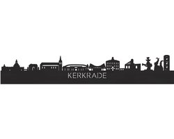 Skyline Kerkrade Zwart hout - 80 cm - Woondecoratie - Wanddecoratie - Meer steden beschikbaar - Woonkamer idee - City Art - Steden kunst - Cadeau voor hem - Cadeau voor haar - Jubileum - Trouwerij - WoodWideCities