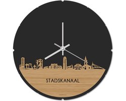 Skyline Klok Rond Stadskanaal Bamboe hout - Ø 44 cm - Stil uurwerk - Wanddecoratie - Meer steden beschikbaar - Woonkamer idee - Woondecoratie - City Art - Steden kunst - Cadeau voor hem - Cadeau voor haar - Jubileum - Trouwerij - Housewarming -