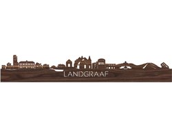 Skyline Landgraaf Notenhout - 80 cm - Woondecoratie - Wanddecoratie - Meer steden beschikbaar - Woonkamer idee - City Art - Steden kunst - Cadeau voor hem - Cadeau voor haar - Jubileum - Trouwerij - WoodWideCities
