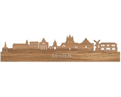 Skyline Leiden Eikenhout - 100 cm - Woondecoratie - Wanddecoratie - Meer steden beschikbaar - Woonkamer idee - City Art - Steden kunst - Cadeau voor hem - Cadeau voor haar - Jubileum - Trouwerij - WoodWideCities