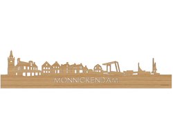 Skyline Monnickendam Bamboe hout - 120 cm - Woondecoratie - Wanddecoratie - Meer steden beschikbaar - Woonkamer idee - City Art - Steden kunst - Cadeau voor hem - Cadeau voor haar - Jubileum - Trouwerij - WoodWideCities