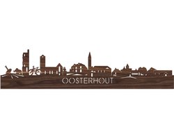 Skyline Oosterhout Notenhout - 120 cm - Woondecoratie - Wanddecoratie - Meer steden beschikbaar - Woonkamer idee - City Art - Steden kunst - Cadeau voor hem - Cadeau voor haar - Jubileum - Trouwerij - WoodWideCities