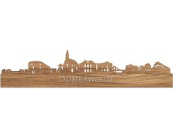 Skyline Oosterwolde Eikenhout - 120 cm - Woondecoratie - Wanddecoratie - Meer steden beschikbaar - Woonkamer idee - City Art - Steden kunst - Cadeau voor hem - Cadeau voor haar - Jubileum - Trouwerij - WoodWideCities