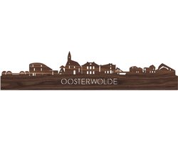 Skyline Oosterwolde Notenhout - 80 cm - Woondecoratie - Wanddecoratie - Meer steden beschikbaar - Woonkamer idee - City Art - Steden kunst - Cadeau voor hem - Cadeau voor haar - Jubileum - Trouwerij - WoodWideCities