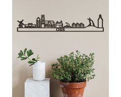 Skyline Oss (mini) Zwart Mdf Wanddecoratie Voor Aan De Muur Met Tekst City Shapes