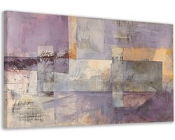 Skyline portret - Architectuur schilderij - Canvas schilderij Vormen - Modern schilderij - Canvas schilderijen woonkamer - Woonkamer accessoires canvas 100x75 cm