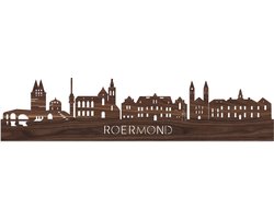 Skyline Roermond Notenhout - 100 cm - Woondecoratie - Wanddecoratie - Meer steden beschikbaar - Woonkamer idee - City Art - Steden kunst - Cadeau voor hem - Cadeau voor haar - Jubileum - Trouwerij - WoodWideCities