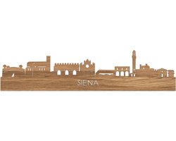 Skyline Siena Eikenhout - 120 cm - Woondecoratie - Wanddecoratie - Meer steden beschikbaar - Woonkamer idee - City Art - Steden kunst - Cadeau voor hem - Cadeau voor haar - Jubileum - Trouwerij - WoodWideCities