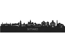Skyline Sittard Zwart hout - 100 cm - Woondecoratie - Wanddecoratie - Meer steden beschikbaar - Woonkamer idee - City Art - Steden kunst - Cadeau voor hem - Cadeau voor haar - Jubileum - Trouwerij - WoodWideCities